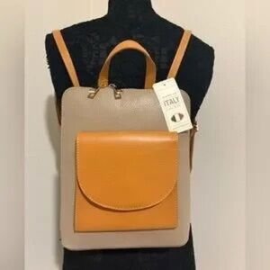 Elegant Tan and Gray Women's Backpack